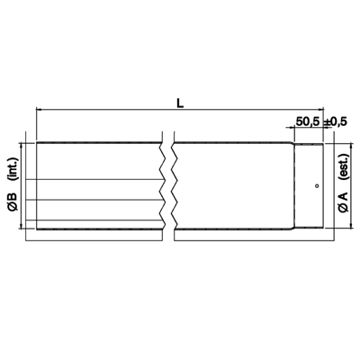 Rauchrohr 2 mm lackiert, Ø 150/1000 mm steckbar