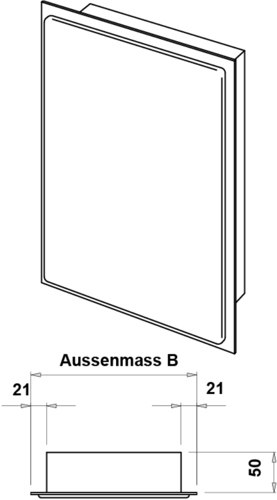 Russtüre Mod. flach, 15/15 grundiert