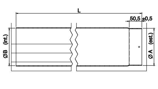 Rauchrohr 2 mm lackiert, Ø 150/1000 mm steckbar