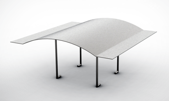 Regenhaube 350 x 350 mm CNS mit 4 Stützen